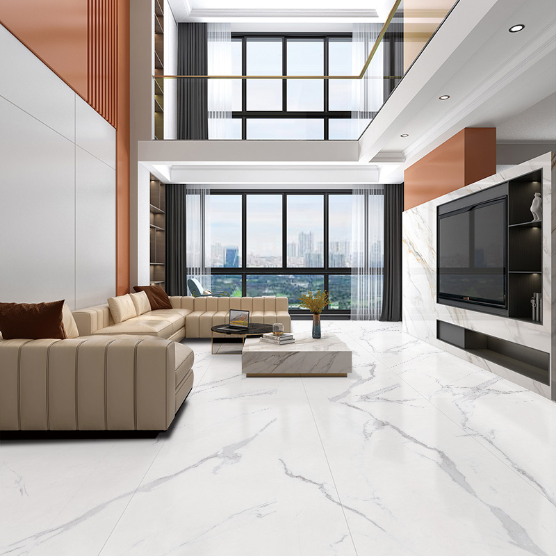 126107M Carrara marble look floor tiles / Carrara polished glzed tiles