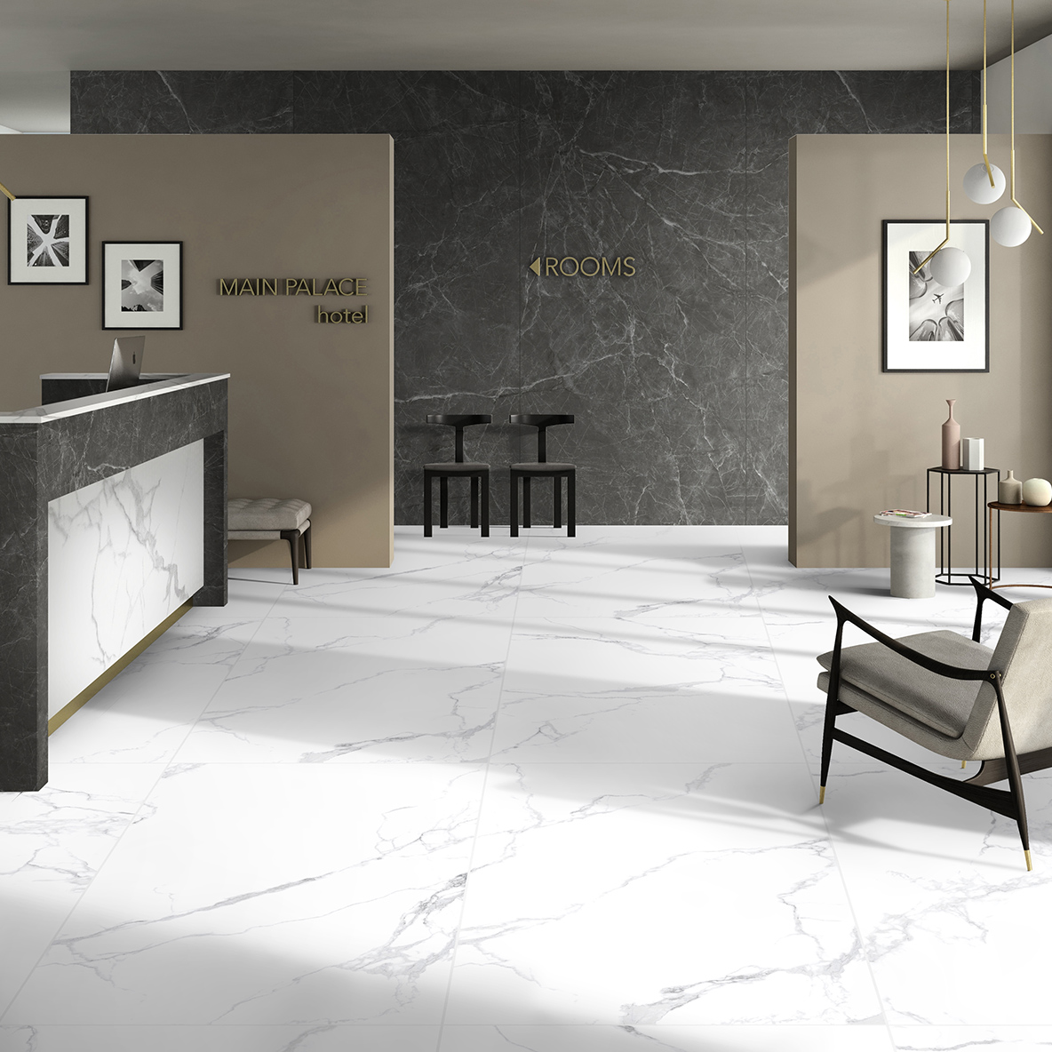 612061L Carrara new design / Carrara stone effect floor tiles